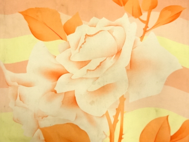 JAPANESE KIMONO / ANTIQUE NAGOYA OBI / SILK / ROSE